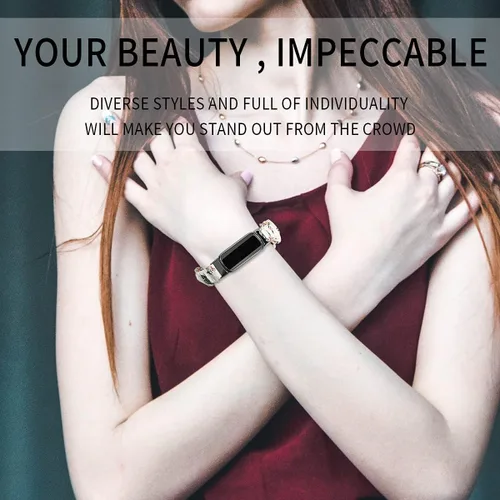 Miniatura 6 de Correas elásticas compatibles con Fitbit Luxe Bands, pulsera elástica de tela suave de repuesto para Fitbit Luxe Fitness Tracker, pequeña/grande