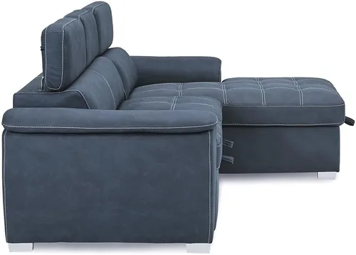 Miniatura 6 de Lexicon Cheyenne Sofá cama modular convertible, diván derecho, color azul