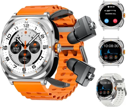Miniatura 10 de Reloj inteligente con auriculares en el interior, contesta llamadas y escucha música, relojes de seguimiento de fitness, más de 100 modos deportivos