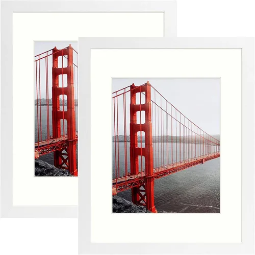 Miniatura 21 de Frametory, Portarretratos de 8 x 10 pulgadas con paspartú para fotos de 5 x 7, para pared y mesa (color azul, paquete de 2)