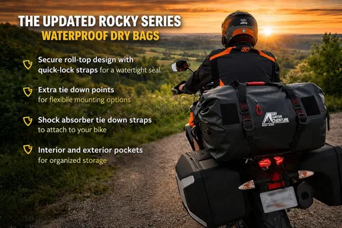 Miniatura 8 de Bolsa de lona impermeable de 60 litros – Bolsa seca de grado marino con correas de amarre para motocicleta, touring, canotaje, camping sello