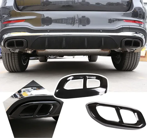 Miniatura 2 de Acero inoxidable para Mercedes Benz GLE 350 GLE 450 GLC GLS W167 X253 X167 2020 Accesorios de tapa de cola de tubo de escape de silenciador exterior
