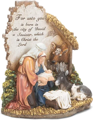 Miniatura 2 de Napco Imports Unto You a Savior is Born - Figura de escultura de resina de 10 pulgadas