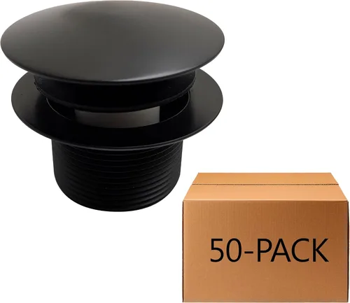 Miniatura 18 de Westbrass D398R-62 Tapón de drenaje de bañera con punta de hongo de rosca gruesa NPSM de 1-1/2 pulgadas, negro mate Mate negro