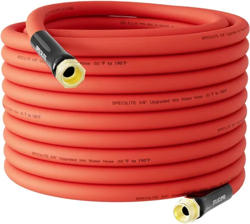 Miniatura 10 de SPECILITE Manguera de agua de jardín fría/caliente de 1 pulgada, 50 pies, -50 ℉ a 190 ℉, alto flujo de agua, flexible y ligera, tubo de goma