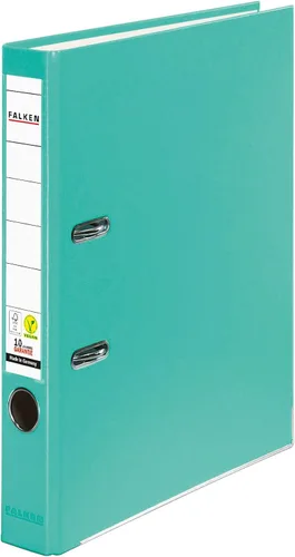 Miniatura 30 de Archivos de plástico originales Falken PP-Color. Fabricado en Alemania. Carpeta de anillos DIN A4 de 2.0 in de color pastel Aqua Carpeta de archivos
