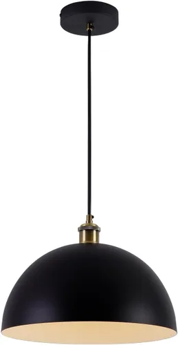 Miniatura 8 de Lámpara Colgante Vintage Negra y Dorada de 13.7'' Lámpara Colgante de Cúpula Retro de Granja Candelabro Industrial Moderno con Longitud de Cable