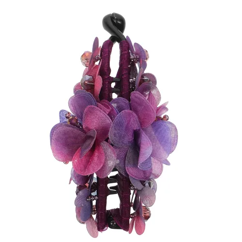Miniatura 10 de Pinza para el pelo de plátano, pinzas para el pelo de flores, pinzas de mandíbula para el cabello con diamantes de imitación, pinzas para el cabello