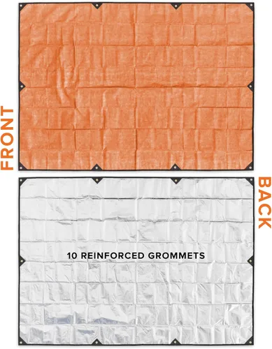 Miniatura 5 de Arcturus XL - Lona de supervivencia – Lona térmica reflectante aislada para campamento, 8.5 x 12 pies (naranja)