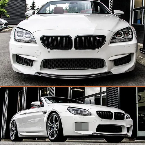 Miniatura 2 de Borde de parachoques delantero de fibra de carbono real para BMW Serie 6 F12 650i M-SPORT M Sport Coupé Convertible 2 puertas 2012-2017 salida