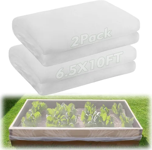 Paquete de 2 redes de jardín de 6.5 x 10 pies, cubiertas de malla ultra fina para mantener alejadas las plagas de animales pequeños, pantalla de