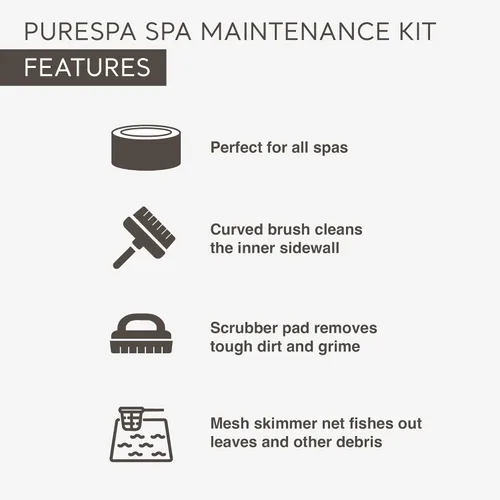 Miniatura 4 de Intex PureSpa - Kit de accesorios de mantenimiento para bañera de hidromasaje y spa con cepillo curvo, recogedor de malla, y cepillo limpiador