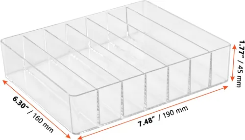Miniatura 2 de SINJEUN Paquete de 4 organizadores de paletas acrílicas, 7 secciones divididas para sombra de ojos, rubor de contorno, lápiz labial, almacenamiento