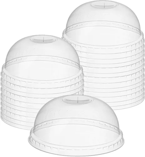 Miniatura 9 de Tapas de plástico PET de 4.213 in, 500 unidades al por mayor, tapas transparentes desechables para tazas de 32 onzas, ideal para bebidas