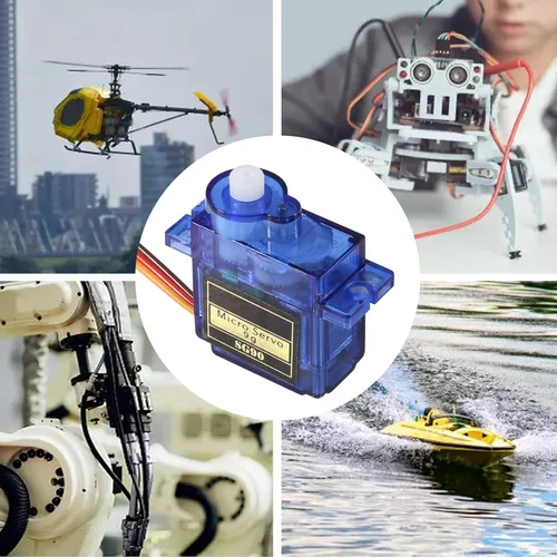 Miniatura 6 de 2PCS SG90 0.32 oz Servo Motor Micro Servo Metal Geared Kit Mini Servos para RC Robot Helicóptero Avión Controles Coche Barco con Cable (SG90)