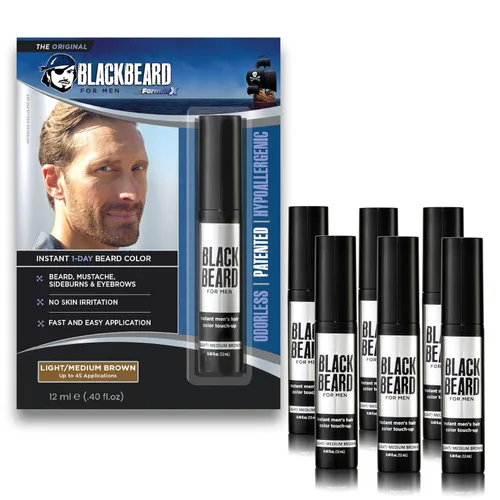 Miniatura 21 de Blackbeard for Men Color instantáneo para barba, bigote, cejas y patillas para todo el día, alternativa temporal e hipoalergénica al tinte para Negro