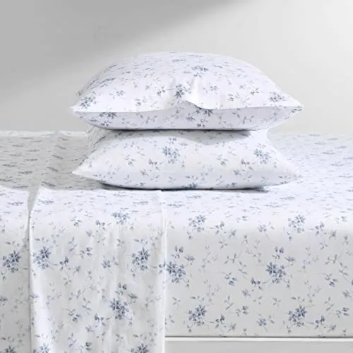 Miniatura 7 de Laura Ashley - Juego de sábanas tamaño individual, sábanas suaves como la mantequilla con un tacto ligero de satén de algodón suave y sedoso - Funda