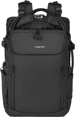 MOSISO Mochila impermeable para cámara, DSLR/SLR/SLR/sin espejo, mochila grande para fotografía con compartimento superior enrollable expandible y