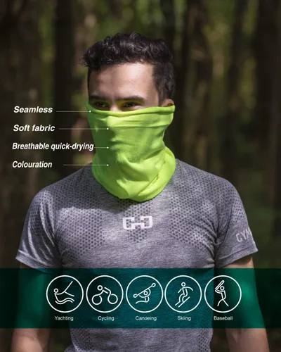 Miniatura 20 de Máscara facial con protección contra el polvo, aerosoles UV, reutilizable, lavable, polaina para el cuello