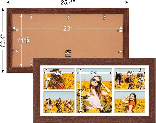 Miniatura 170 de Marcos de Fotos Collage de 13.5X15.5 con 7 Aberturas para Fotos de 4X6, Marco de Fotos Múltiples con Paspartú para Decoración de Pared, Grano
