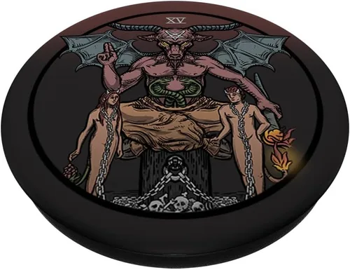 Miniatura 2 de El diablo Tarot Card Baphomet Halloween gótico de bruja satánica PopSockets intercambiables PopGrip