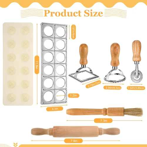 Miniatura 4 de Hushee Juego de 8 Piezas de Máquina para Hacer Pasta Incluyendo Máquina para Hacer Fideos de Acero Inoxidable Estante de Secado de Pasta de Madera