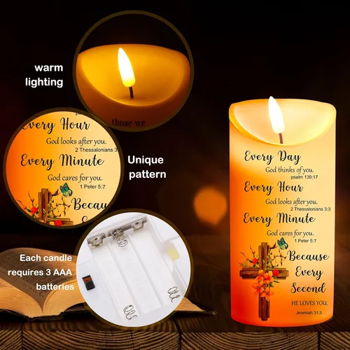 Miniatura 4 de Gerrii Regalos cristianos Velas cristianas para mujer Velas LED Regalos religiosos para mujer Velas LED sin llama inspiradoras y recuerdo