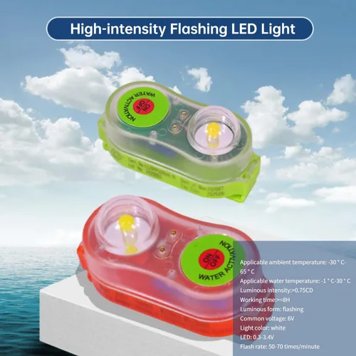 Miniatura 3 de Luz de chaleco salvavidas, luz estroboscópica con localizador automático, luces estroboscópicas de barco marino, equipo de supervivencia LED