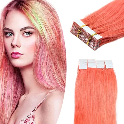 Miniatura 29 de Extensiones de cabello humano Remy con cinta adhesiva sin costuras (16 pulgadas, 10 unidades, rubio ceniza)