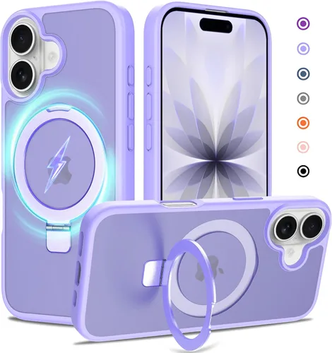 Miniatura 58 de Funda con soporte ultra magnético para iPhone 17 Pro Max [protección militar contra caídas] [compatible con MagSafe] a prueba de golpes, translúcida
