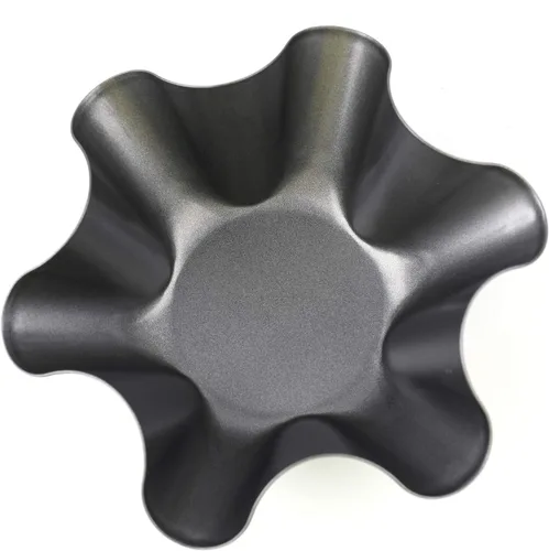 Miniatura 9 de Tosnail Paquete de 8 cuencos para tacos, sartén para tortilla de 6.5 pulgadas, molde de tarta estriado antiadherente, para ensalada para hornear