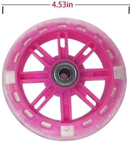 Miniatura 4 de Ruedas de entrenamiento para bicicleta, rueda de silencio flash compatible con bicicletas de 12 pulgadas, 1 par (rosa claro)