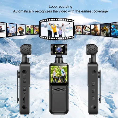 Miniatura 2 de Tangxi Cámara de acción WiFi 4K, cámaras de vlogging de 40 MP con pantalla HD de 1.3 pulgadas, lente giratoria de 180°, ultra ancha de 135°, control