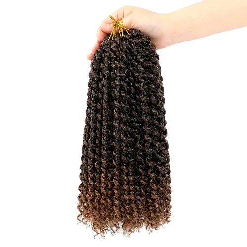 Miniatura 38 de Dansama - 7 paquetes de extensiones de cabello trenzado ondulado Passion Twist, extensiones de cabello de trenzas con ganchillo estilo mariposa, #1B