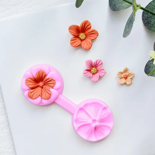 Miniatura 4 de Keoker Cortadores de arcilla polimérica de pétalos de flores para hacer aretes, 4 formas con molde de prensa de pétalos de arcilla polimérica (C)