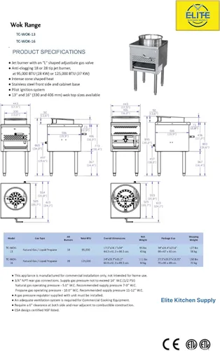 Miniatura 2 de Cocina Wok China Comercial, Propano LP, ETL 13" 1 Orificio Restaurante Salteado CP-WOK
