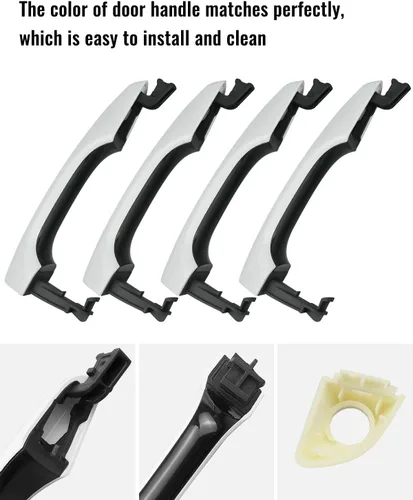 Miniatura 4 de 4 manijas exteriores de puerta exterior con cubierta de manija para Hyundai Elantra Sedan 2017-2020 Reemplazar 82661F0010 82662F0020