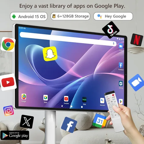 Miniatura 4 de OFD TV portátil de 21.5 pulgadas de 2ª generación sobre ruedas 1080P, 100% sRGB, 6+128GB de almacenamiento, Android 15 OS pantalla táctil RollingTV