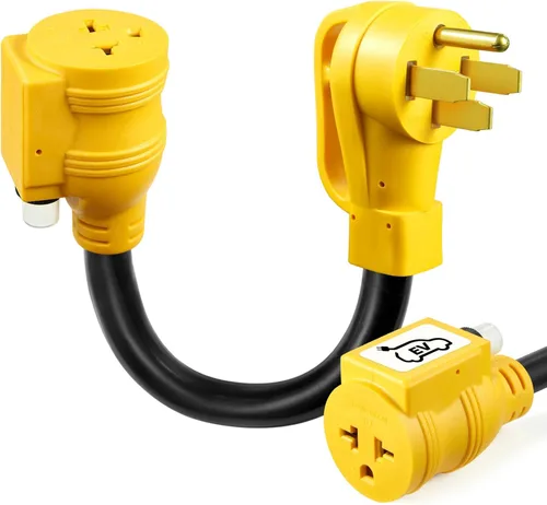 Miniatura 13 de NEMA N10-30P 30Amp a adaptador de cargador EV de enchufe para secadora a 6-20R, enchufe de secadora de 3 clavijas de 30A 250V a 20A 250V 6-20R