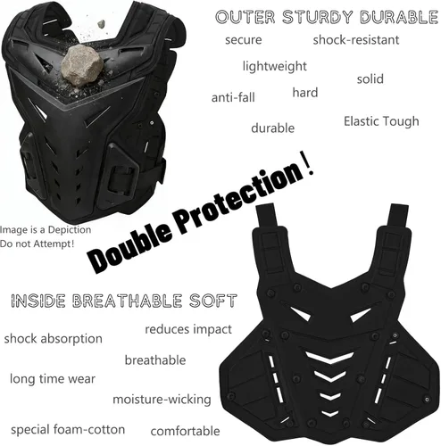 Miniatura 6 de Chaleco protector de cuerpo para motocicleta, bicicleta de calle, carreras todoterreno, ciclismo, esquí, motocross, protector de pecho para adultos