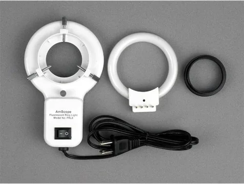 Miniatura 6 de AmScope Microscopio estéreo trinocular SW-3T13Y-FRL, oculares WH10x, aumento 5X/15X/30X/45X, objetivo 1X/3X, soporte de brazo único, luz de anillo