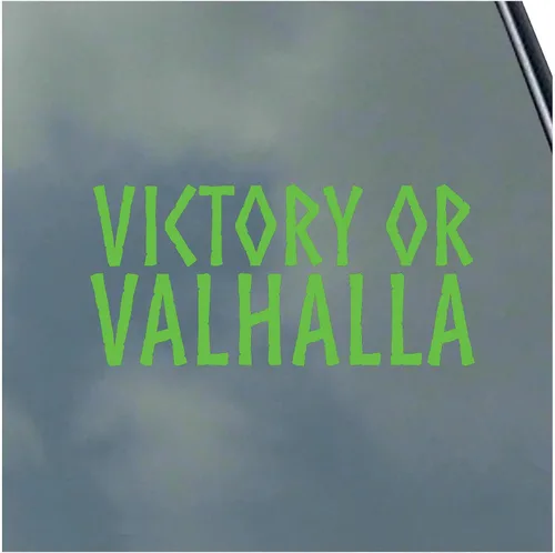Miniatura 6 de Adhesivo de vinilo Victory or Valhalla Viking Asatru Thor Loki Runic Symbol Find Your Way Negro