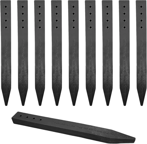 Hecho en Estados Unidos – Paquete de 10 estacas de sujeción resistentes de alta calidad con agujeros para tornillos, maceta de jardín y borde de