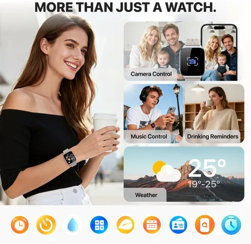 Miniatura 7 de Reloj inteligente para mujeres y hombres – Respuesta/Hacer llamadas, reloj inteligente con rastreador de fitness compatible con Android iPhone, más