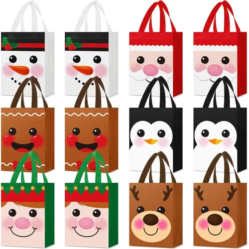 Miniatura 18 de Locmeo 24 bolsas de recuerdo de fiesta con asas reutilizables no tejidas para dulces, bolsas de regalo para niñas y niños, cumpleaños, baby shower