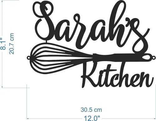 Miniatura 3 de Letrero de cocina personalizado con nombre, arte de pared de metal personalizado para decoración del hogar, casa de campo rústica, regalo perfecto
