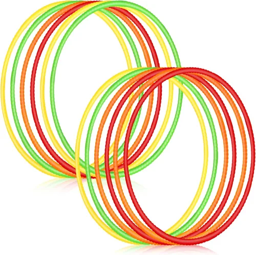 Miniatura 18 de Sratte 12 piezas de aro de juguete para niños, aro de juguete desmontable ajustable, aro de colores, anillo de ejercicio de plástico para niños