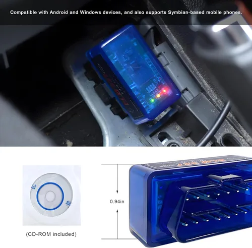 Miniatura 3 de ELM327 OBDⅡ - Escáner de diagnóstico automático para coche, detector de fallos de la herramienta de escaneo Bluetooth automático, mini lector