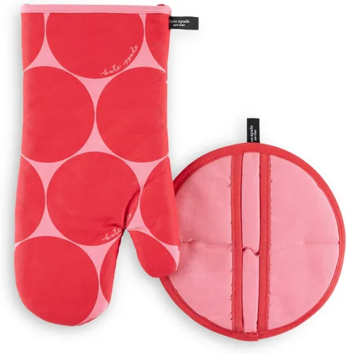 Miniatura 14 de Kate Spade New York Joy Dot - Manoplas de horno y agarrador de ollas juego de 2 unidades, 7 x 13 pulgadas, 8 pulgadas, redondo, azul marino/crema