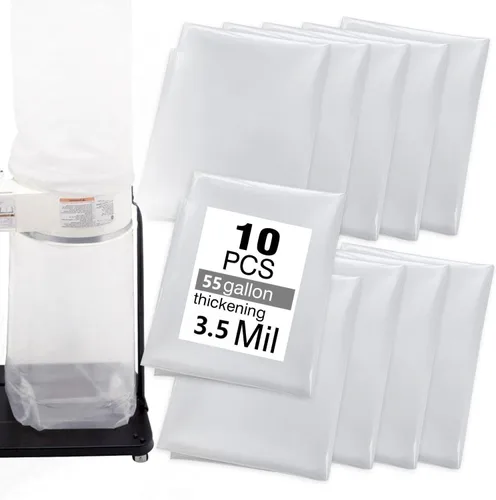Miniatura 8 de Bolsas colectoras de polvo de 55 galones, 6 unidades unilaterales de 3.5 mil 31 x 40 pulgadas (ancho x largo) para colectores de polvo de maquinaria